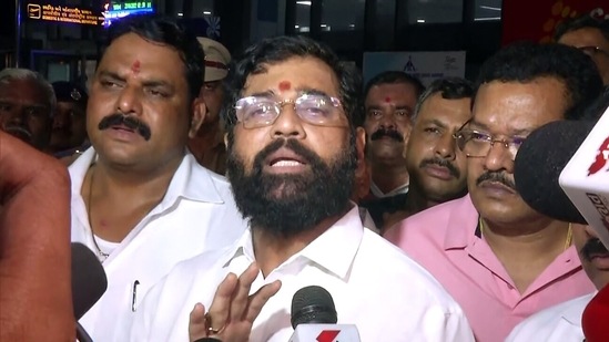 Shiv Sena leader Eknath Shinde speaks to the media in Guwahati,(ANI ) Shiv Sena leader Eknath Shinde speaks to the media in Guwahati,(ANI )