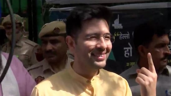 Rajinder Nagar: The polls were necessitated in the wake of AAP leader Raghav Chadha leaving the seat after being elected to the Rajya Sabha recently.(ANI)