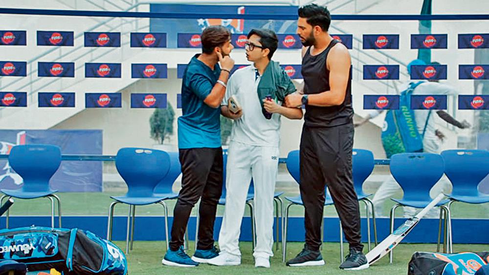 Shayan Roy(centre) in a chocolate ad with Yuvraj Singh and Rishabh Pant Shayan Roy(centre) in a chocolate ad with Yuvraj Singh and Rishabh Pant