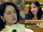 Senior diplomat Ruchira Kamboj and India's first secretary at the United Nations Sneha Dubey.