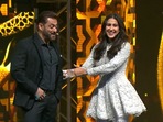 Salman Khan and Sara Ali Khan during IIFA 2022. Salman Khan and Sara Ali Khan during IIFA 2022.