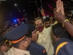 Maharashtra CM Uddhav Thackeray outside Matoshree, his personal residence in Bandra after leaving from Varsha, the chief minister's official residence, in Mumbai, India, on Wednesday, June 22, 2022. (Photo by Bhushan Koyande/HT Photo) Maharashtra CM Uddhav Thackeray outside Matoshree, his personal residence in Bandra after leaving from Varsha, the chief minister's official residence, in Mumbai, India, on Wednesday, June 22, 2022. (Photo by Bhushan Koyande/HT Photo)