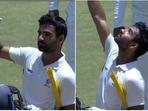 Yash Dubey celebrates his century in the Ranji Trophy final Yash Dubey celebrates his century in the Ranji Trophy final