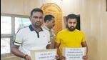 The suspects at the Loni Border police station in Ghaziabad on Friday. (Sakib Ali) The suspects at the Loni Border police station in Ghaziabad on Friday. (Sakib Ali)