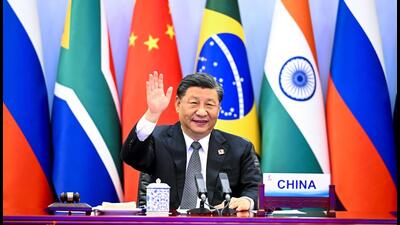 Chinese President Xi Jinping hosts the 14th Brics Summit via video link in Beijing, on Thursday. (AP) Chinese President Xi Jinping hosts the 14th Brics Summit via video link in Beijing, on Thursday. (AP)