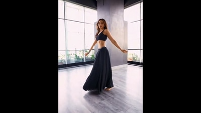 The image, taken from the viral Instagram video, shows Rakul Preet Singh grooving to Pasoori. (Instagram/@rakulpreet)