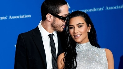 US comedian Pete Davidson and television personality Kim Kardashian at the White House Correspondents' Association gala.&nbsp; (AFP)