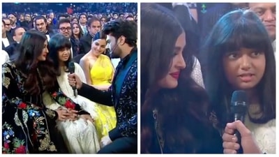 Aaradhya Bachchan with mom Aishwarya Rai at IIFA Awards 2022.