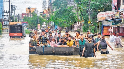 Flooding and water-logging in parts of Assam eased marginally with relatively lower precipitation across the affected areas of the state on Friday, but 10 fresh deaths, including those of 4 children, were reported. (ANI)