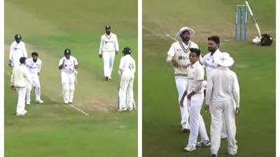 Rishabh Pant with the Indian team after being dismissed in the warm-up match Rishabh Pant with the Indian team after being dismissed in the warm-up match
