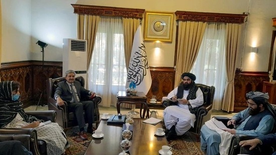 An Indian delegation led by MEA Joint Secretary (PAI), JP Singh met senior Taliban leadership in Kabul on June 2,(ANI)
