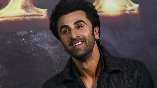 Ranbir Kapoor poses for pictures during the trailer launch of Shamshera. (AFP)(AFP)