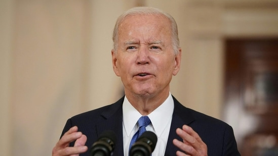 US President Joe Biden addresses the nation at the White House in Washington, DC following the US Supreme Court's decision to overturn Roe vs. Wade.(AFP)