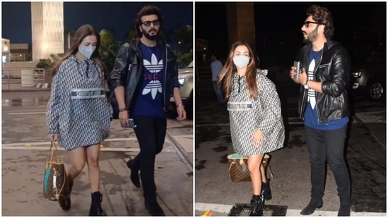 Malaika Arora and Arjun Kapoor at Mumbai airport.&nbsp;(HT Photo/Varinder Chawla)