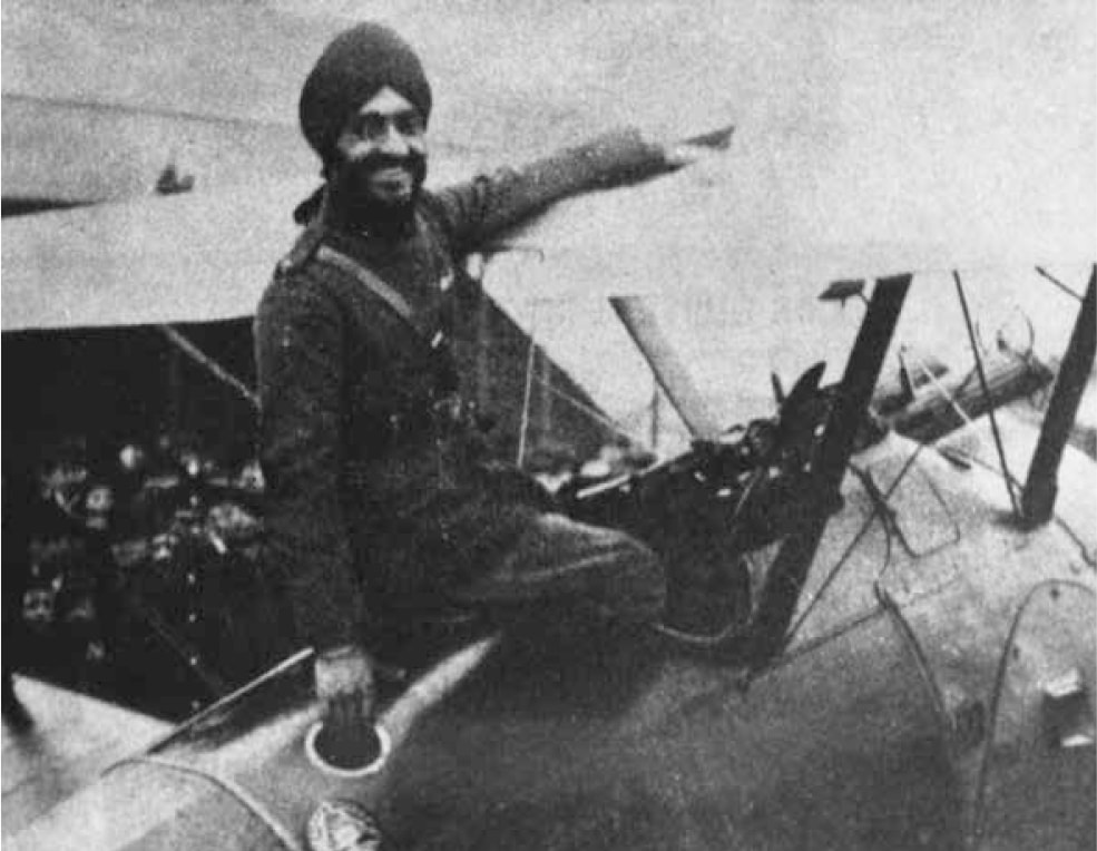 A cheerful Hardit aboard a Sopwith Camel at Manchester in March 1918. (Image courtesy Santhya Malik) A cheerful Hardit aboard a Sopwith Camel at Manchester in March 1918. (Image courtesy Santhya Malik)