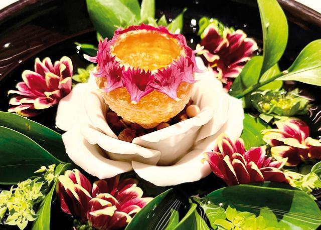 The gol gappa served as part of a tasting menu of experimental new dishes at Tresind Studio The gol gappa served as part of a tasting menu of experimental new dishes at Tresind Studio