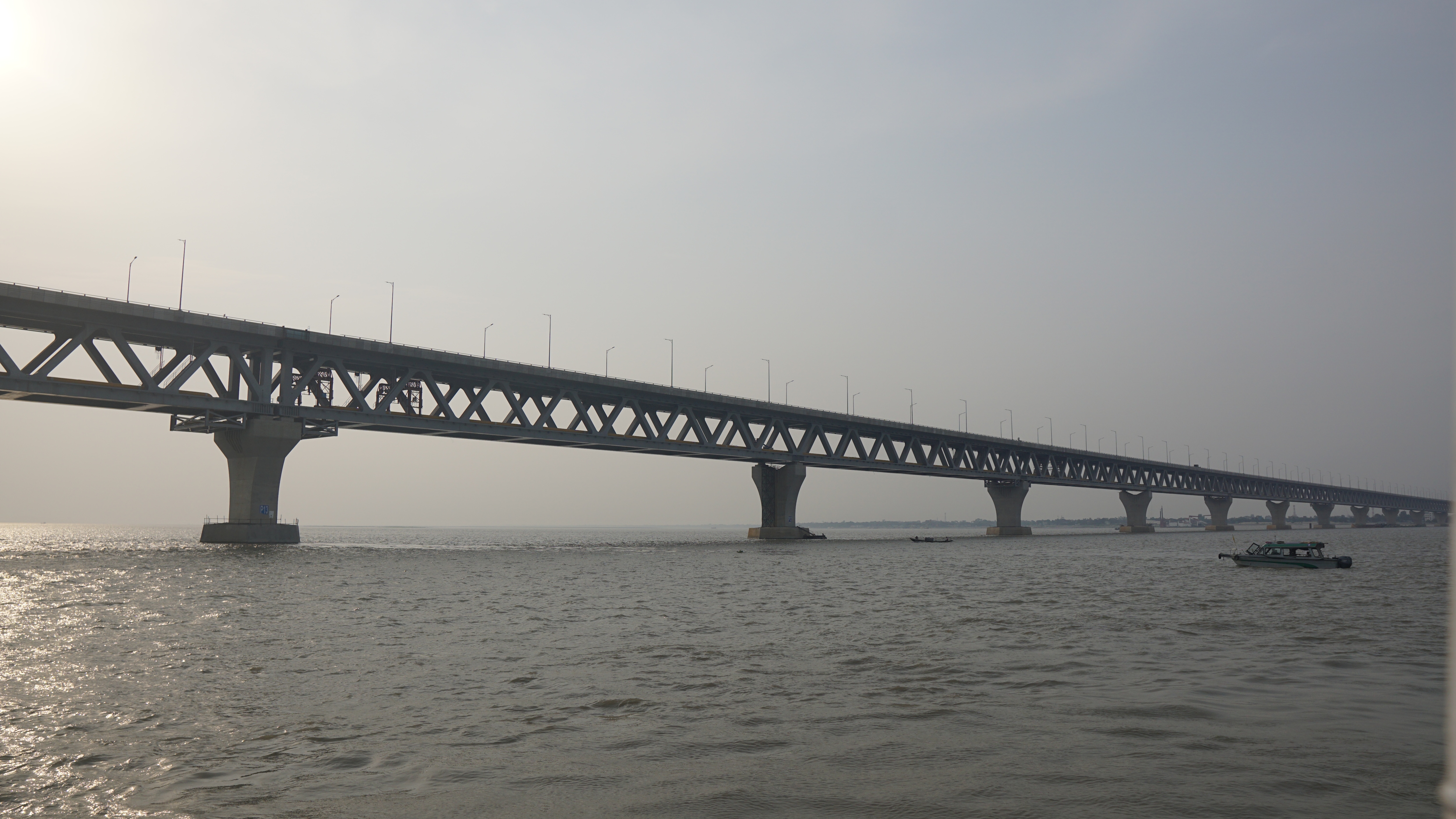 This is Padma railroad bridge, on Padma river . The bridge will be inaugurated on June 25,2022.