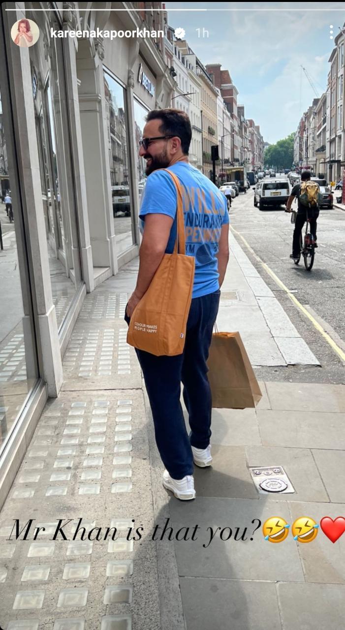 Kareena Kapoor shared a picture of Saif Ali Khan.&nbsp;