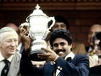 Sachin Tendulkar shared this image showing Kapil Dev lifting the trophy after India's 1983 World Cup win.(Instagram/@sachintendulkar)
