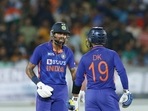 Hardik Pandya (L) with Dinesh Karthik(ANI) Hardik Pandya (L) with Dinesh Karthik(ANI)