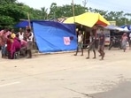 Residents staying in makeshift tents on highways in flood-hit Assam. Residents staying in makeshift tents on highways in flood-hit Assam.
