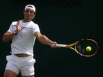 Spain's Rafael Nadal during practice