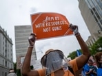 People march across the Brooklyn Bridge to protest against gun violence. (File image)