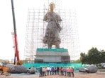 The construction work of the Kempegowda statue is estimated to have cost <span class='webrupee'>₹</span>85 crore.((The News Minute via Dailyhunt)) The construction work of the Kempegowda statue is estimated to have cost <span class='webrupee'>₹</span>85 crore.((The News Minute via Dailyhunt))