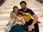 Charu Asopa with Rajeev Sen and Ziana Sen.&nbsp;