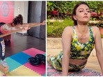 Soha Ali Khan gets ready for the weekend with core workout using sticks, yoga bricks and dumbbells(Instagram) Soha Ali Khan gets ready for the weekend with core workout using sticks, yoga bricks and dumbbells(Instagram)