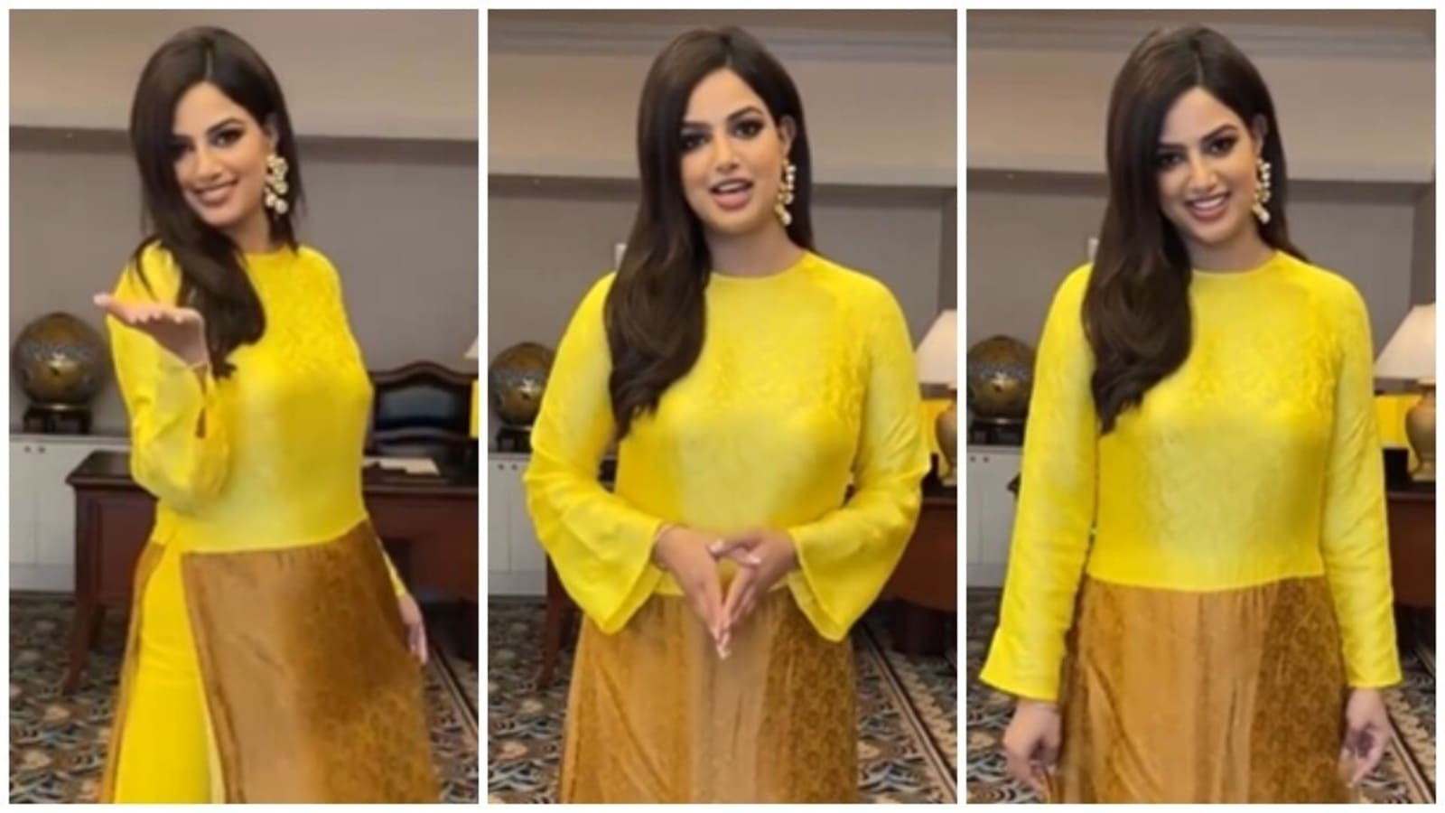 Harnaaz Sandhu dons traditional Vietnamese dress Ao Dai for Miss Universe Vietnam, says it reminds her of Punjabi suit