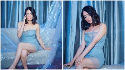 Radhika Madan earlier set the internet on fire with her jaw-dropping photos in s short blue strapless dress, flaunting her toned legs. (Instagram/@radhikamadan) Radhika Madan earlier set the internet on fire with her jaw-dropping photos in s short blue strapless dress, flaunting her toned legs. (Instagram/@radhikamadan)
