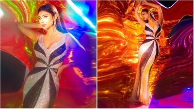 Mouni Roy manages to set the bars high every time she steps out in fancy designer fits. The actor will soon be seen in Ayan Mukherjee's Brahmastra and is currently seen judging the dance show DID L'il Masters. Not once has she failed in impressing the fashion police with her statement wears that she dons to the show. For the latest episode of the show, the Gold actor wore a gorgeous embellished figure-hugging gown. (Instagram/@imouniroy) Mouni Roy manages to set the bars high every time she steps out in fancy designer fits. The actor will soon be seen in Ayan Mukherjee's Brahmastra and is currently seen judging the dance show DID L'il Masters. Not once has she failed in impressing the fashion police with her statement wears that she dons to the show. For the latest episode of the show, the Gold actor wore a gorgeous embellished figure-hugging gown. (Instagram/@imouniroy)