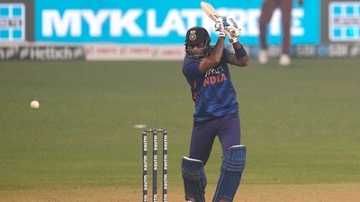 India’s Suryakumar Yadav plays a shot (AP) India’s Suryakumar Yadav plays a shot (AP)