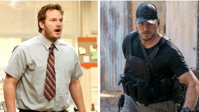 Chris Pratt in Parks and Recreation (left); and in The Terminal List. Chris Pratt in Parks and Recreation (left); and in The Terminal List.