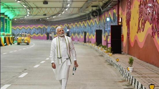 Opening Delhi’s Pragati Maidan tunnel once a week for art viewers was a suggestion made by Prime Minister Narendra Modi during its inauguration. (ANI)