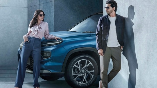 Toyota Hyryder SUV can be seen featuring large size wheels. Toyota Hyryder SUV can be seen featuring large size wheels. 