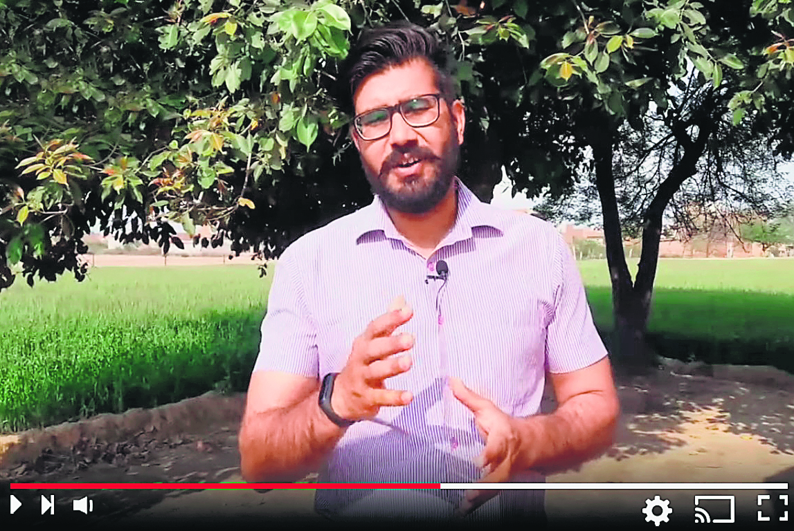 Naresh Choudhary, son of a wheat and pulses farmer, runs a dairy farm and owns 60 head of cattle. ‘I want to help other young Nareshes, the way people helped me,’ he says. His channel, Saher Milky Land, has 1.13 lakh subscribers. Naresh Choudhary, son of a wheat and pulses farmer, runs a dairy farm and owns 60 head of cattle. ‘I want to help other young Nareshes, the way people helped me,’ he says. His channel, Saher Milky Land, has 1.13 lakh subscribers.