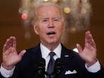 US president Joe Biden says ‘G-7 to ban Russian gold in response to Ukraine war’(AP) US president Joe Biden says ‘G-7 to ban Russian gold in response to Ukraine war’(AP)