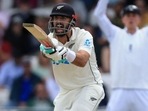 Daryl Mitchell gestures to his partner during the third Test between England and New Zealand Daryl Mitchell gestures to his partner during the third Test between England and New Zealand