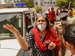 Crime branch officials produce social activist Teesta Setalvad at the Metropolitan Magistrate Court in Ahmedabad, Sunday.(PTI) Crime branch officials produce social activist Teesta Setalvad at the Metropolitan Magistrate Court in Ahmedabad, Sunday.(PTI)