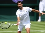 Serbia's Novak Djokovic during practice