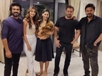 Ram Charan, Pooja Hegde, Upasana Kamineni Konidela, Salman Khan and Venkatesh Daggubati. Ram Charan, Pooja Hegde, Upasana Kamineni Konidela, Salman Khan and Venkatesh Daggubati.