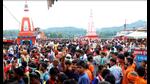 Lord Shiva devotees known as Kanwariyas in Haridwar during Kanwar yatra. (HT FILE PHOTO.) Lord Shiva devotees known as Kanwariyas in Haridwar during Kanwar yatra. (HT FILE PHOTO.)