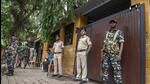 CRPF security personnel deployed outside the office of Samadhan Sada Sarvankar, son of rebel Shiv Sena MLA Sada Sarvankar, at Shivaji Park, Dadar, in Mumbai, India, on Sunday, June 26, 2022. (Satish Bate/HT PHOTO) CRPF security personnel deployed outside the office of Samadhan Sada Sarvankar, son of rebel Shiv Sena MLA Sada Sarvankar, at Shivaji Park, Dadar, in Mumbai, India, on Sunday, June 26, 2022. (Satish Bate/HT PHOTO)