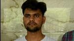 The suspect, 23-year-old Tanvir Hussain, in police custody on Sunday. (Sunil Ghosh/ HT)