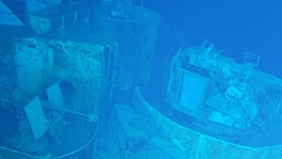 Images showed the ship's three-tube torpedo launcher and gun mount. (AFP) Images showed the ship's three-tube torpedo launcher and gun mount. (AFP)