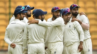 Madhya Pradesh players in action during Ranji Trophy final (PTI) Madhya Pradesh players in action during Ranji Trophy final (PTI)