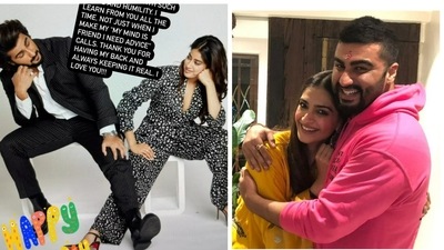 Janhvi Kapoor and Sonam Kapoor wished brother Arjun Kapoor on his birthday. Janhvi Kapoor and Sonam Kapoor wished brother Arjun Kapoor on his birthday. 
