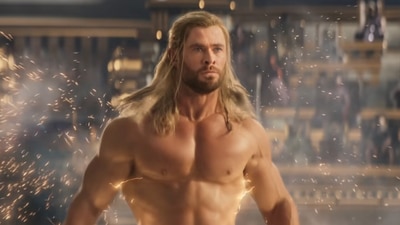 Chris Hemsworth in a still from Thor: Love and Thunder trailer. Chris Hemsworth in a still from Thor: Love and Thunder trailer. 
